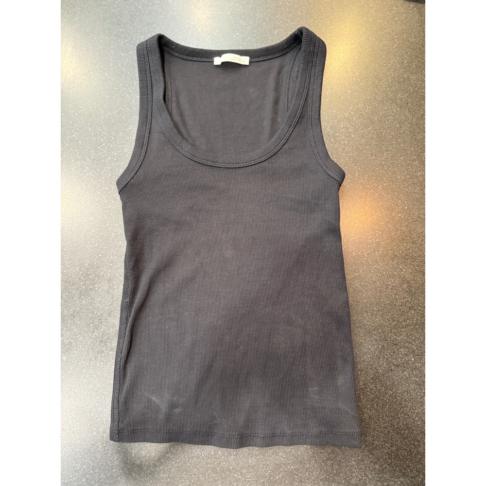 Zara Ribbed Tank Top Size M Black Condition Sleeveless Scoop Neck Basics Chic
